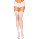 Leg Avenue Stay Up Sheer Thigh Hold Ups WhiteUK 8 to 14