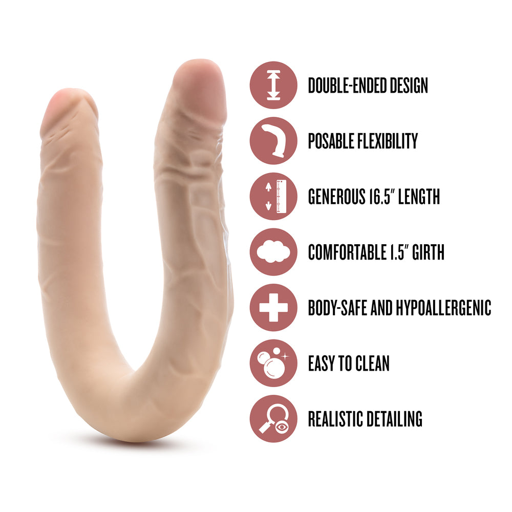 Dr Skin Posable Double Dong 16.5 Inches