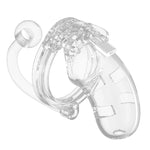 Man Cage 10Male 3.5 Inch Clear Chastity Cage With Anal Plug