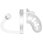 Man Cage 10Male 3.5 Inch Clear Chastity Cage With Anal Plug