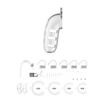 Man Cage 12Male 5.5 Inch Clear Chastity Cage With Anal Plug