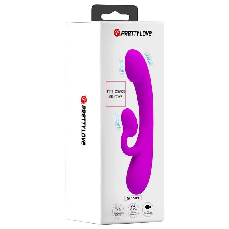 PRETTY LOVE - SINCERE SILICONE CLITORAL VIBRATOR AND SUCKER PURPLE