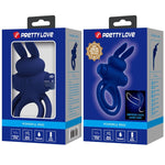 PRETTY LOVE - DAREY DOUBLE VIBRATING RING RABBIT BLUE