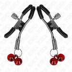 KINK - DOUBLE BELL NIPPLE CLAMP RED 6 CM