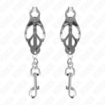 KINK - JAPANESE CLOVER NIPPLE CLAMPS WITH HOOKS SILVER