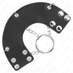 KINK - PENIS RING 4 CM CHAIN 7 CM METAL WITH LEATHER BELT