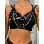 SUBBLIME - 953713 PUNK BONDAGE BELT METAL BUCKLE BLACK ONE SIZE