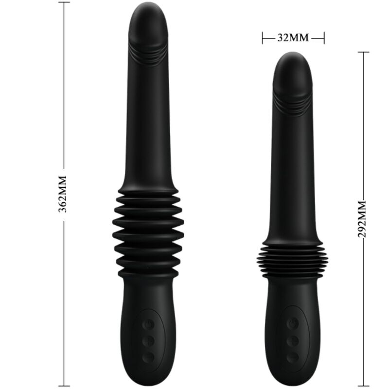 PRETTY LOVE - PAZUZU VIBRATOR 3 THRUST MODES BLACK