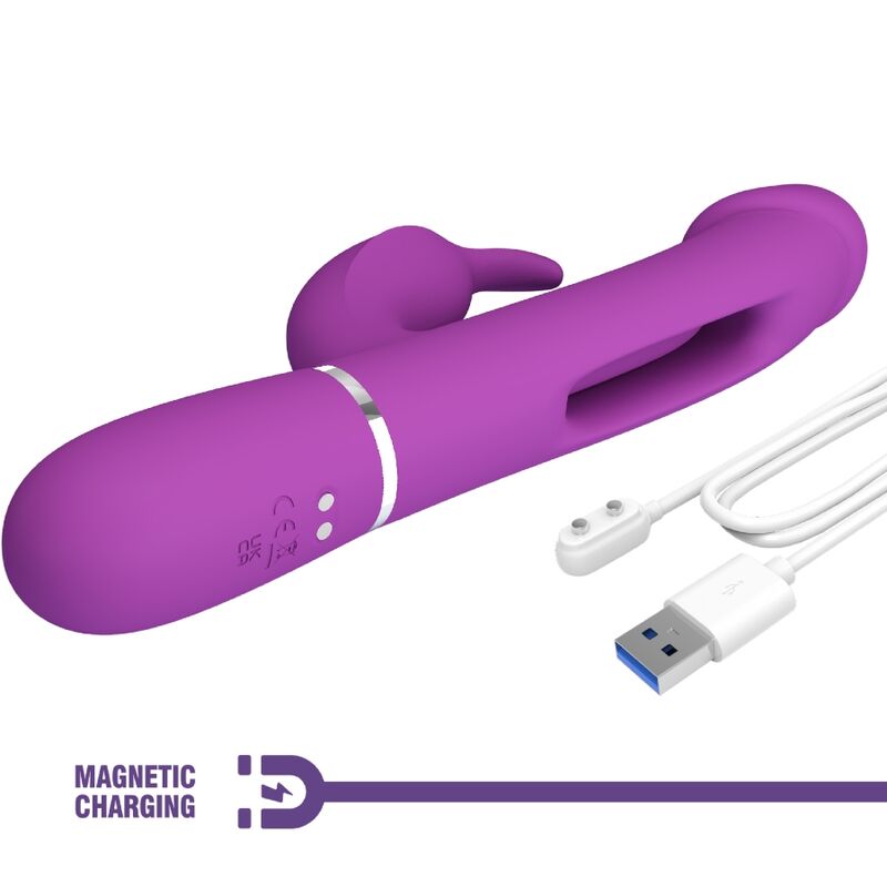 PRETTY LOVE - KAMPAS 3 IN 1 MULTIFUNCTION RABBIT VIBRATORPURPLE