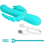 PRETTY LOVE - CAMMY 4 IN 1 MULTIFUNCTION TRIPPLE RABBIT VIBRATORBLUE