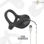 INTENSE - ALEX VIBRATOR DOUBLE PENIS RING 10 VIBRATIONS BLACK