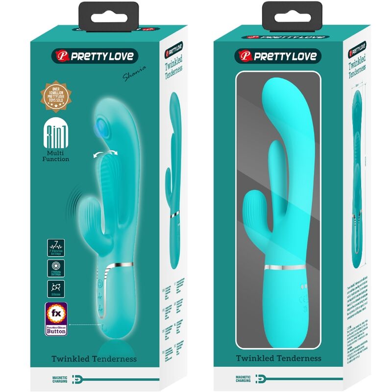 PRETTY LOVE - SHANIA TRIPLE RABBIT MULTIFUNCTION VIBRATOR 3 IN 1 BLUE