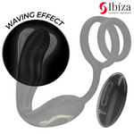 IBIZA - WIGGLE REMOTE CONTROLLED ROTATING ANAL PLUG WITH PERINEAL VIBRATION AND PENIS ENHANCING RINGS