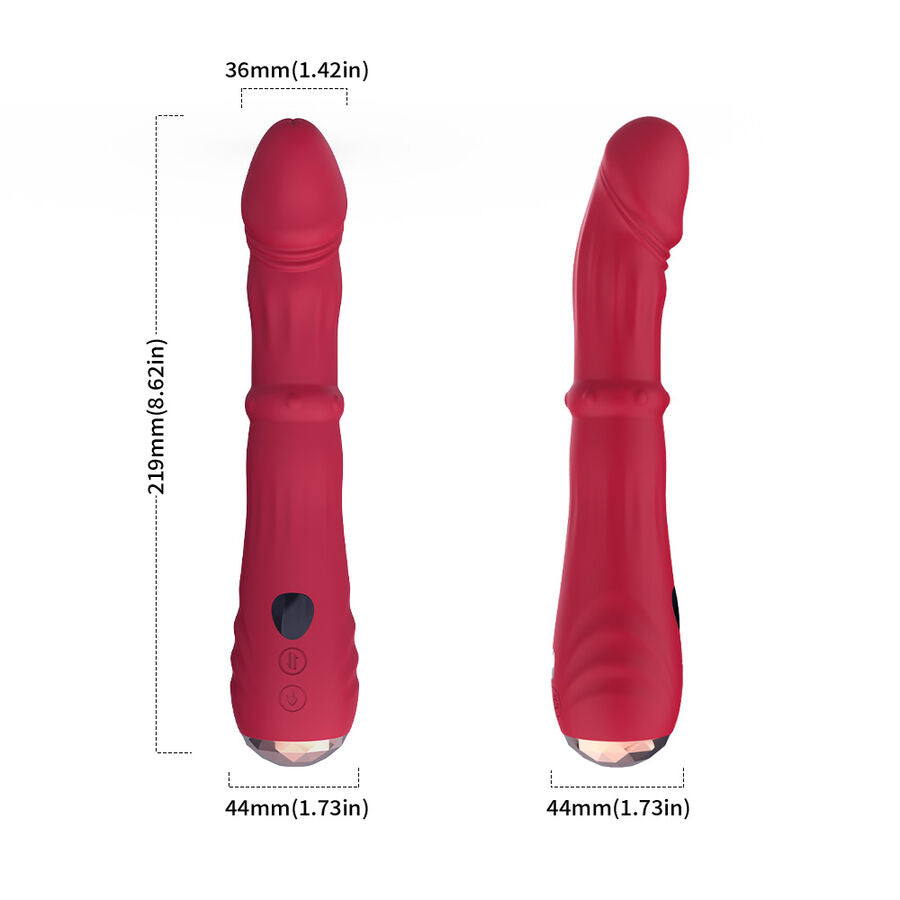 ARMONY - THERMO-ADJUSTABLE POINT A STIMULATOR VIBRATOR DILDO RED