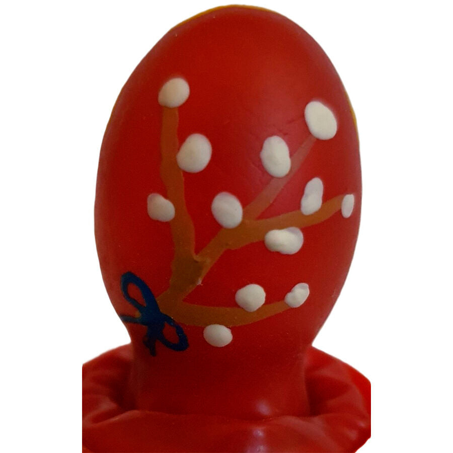 CONDOMERIE - HANDPAINTED NOVELTY CONDOMS EASTER EGG RED