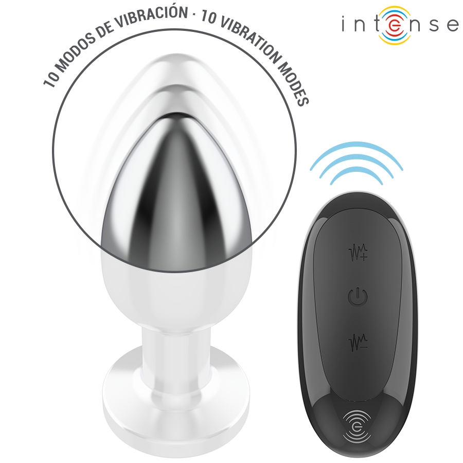 INTENSE - ANAL PLUG 10 VIBRATIONS METAL WITH REMOTE CONTROL L