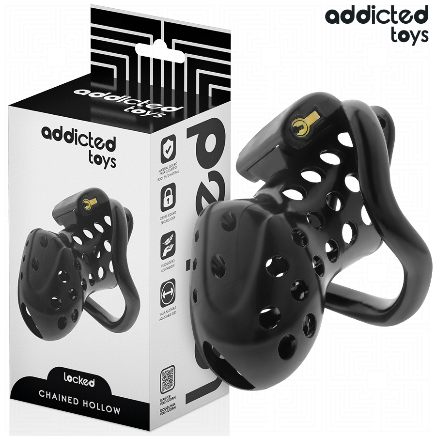 ADDICTED TOYS LOCKED - CHAINED HOLLOW PENIS CAGE 10.5 CM