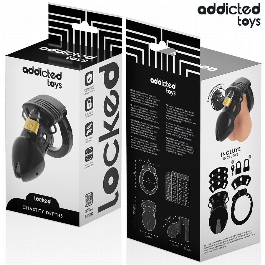 ADDICTED TOYS LOCKED - CHASTITY DEPTHS PENIS CAGE 7.5 CM