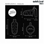 ADDICTED TOYS LOCKED - SILVER LOCK PENIS CAGE METAL SIZE M