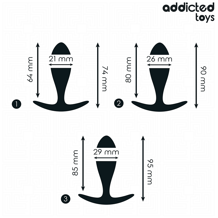 ADDICTED TOYS - SET OF 3 ANAL PLUG SILICONE MODEL 2