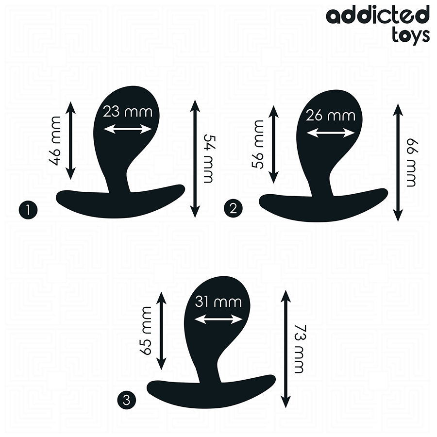 ADDICTED TOYS - SET OF 3 ANAL PLUG SILICONE MODEL 3