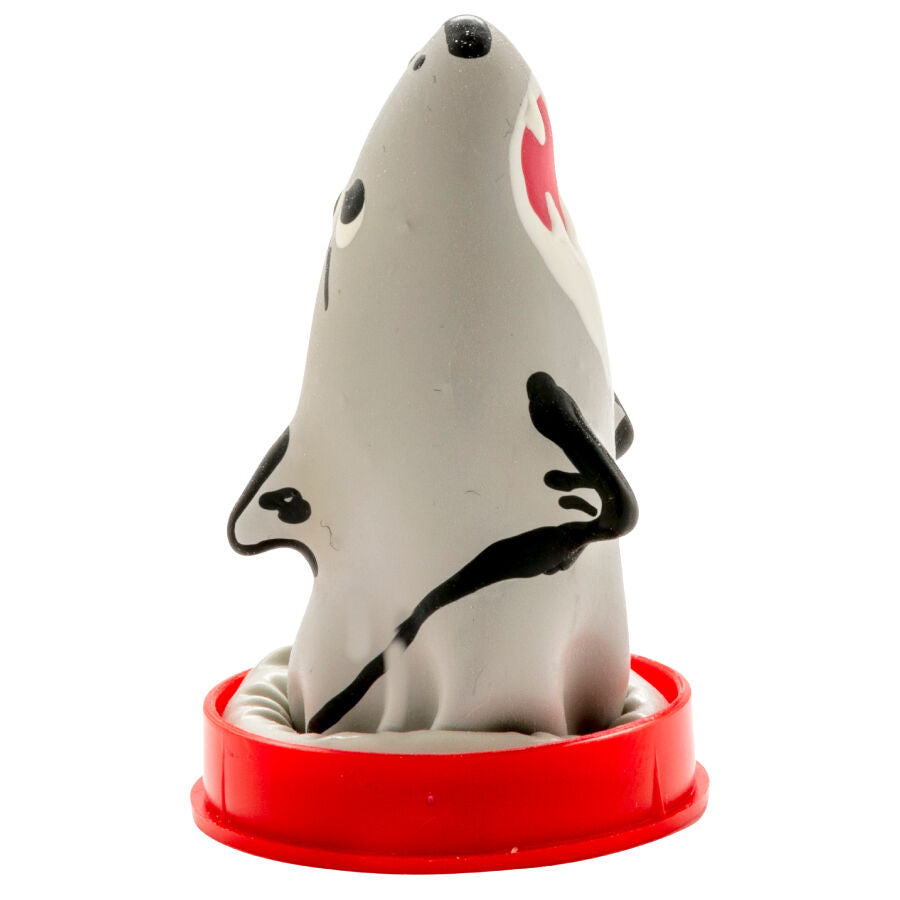 CONDOMERIE - HANDPAINTED NOVELTY CONDOMS SHARK MODEL 1