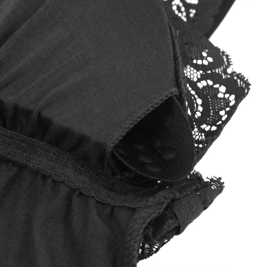 SUBBLIME - BLACK FLORAL LACE DETAIL TEDDY L/XL