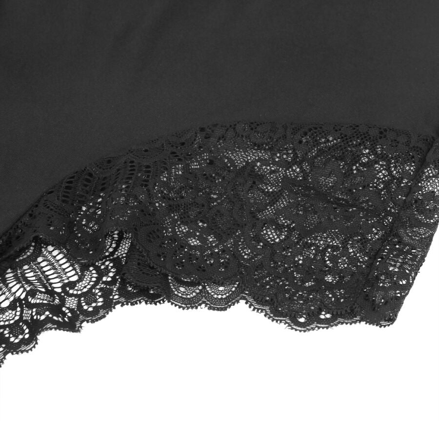 SUBBLIME - BLACK FLORAL LACE DETAIL TEDDY L/XL
