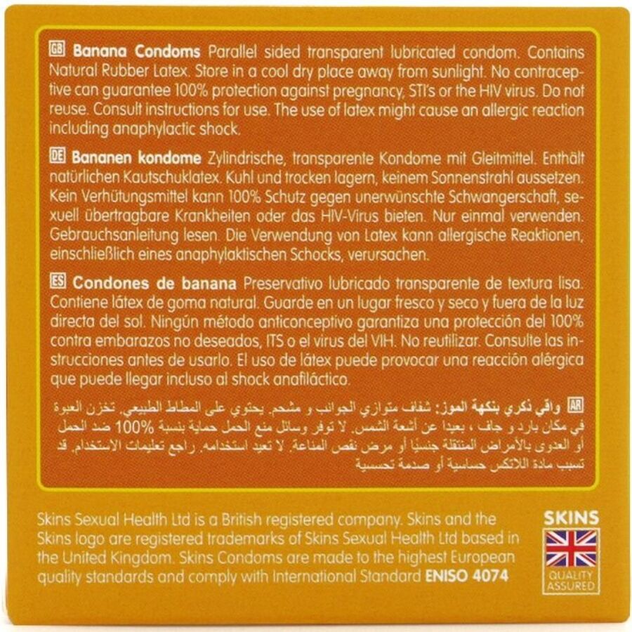 SKINS - BANANA PREMIUM CONDOMS PACK 4