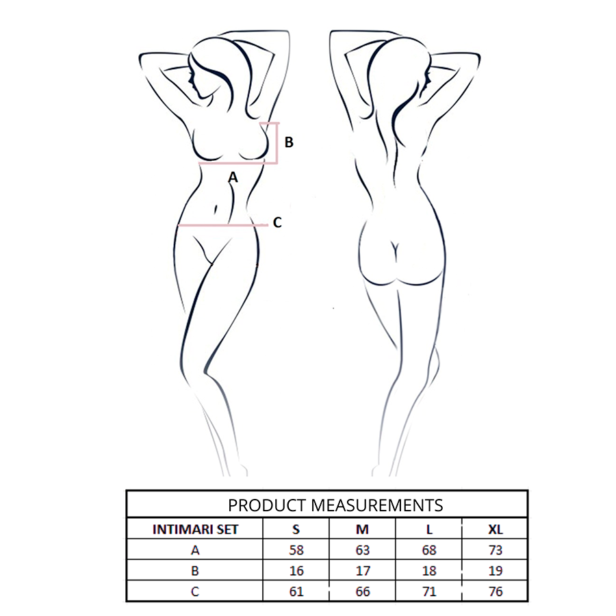 PASSION - INTIMARI BRA + PANTIES SET BLACK L/XL