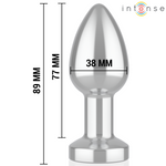 INTENSE - VIBRATING METAL ANAL PLUG WITH LED LIGHTS AND REMOTE CONTROL - SIZE M