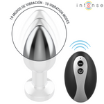 INTENSE - VIBRATING METAL ANAL PLUG WITH LED LIGHTS AND REMOTE CONTROL - SIZE M