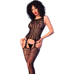 CHILIROSE - CR 4855 BODYSTOCKING BLACK S/M