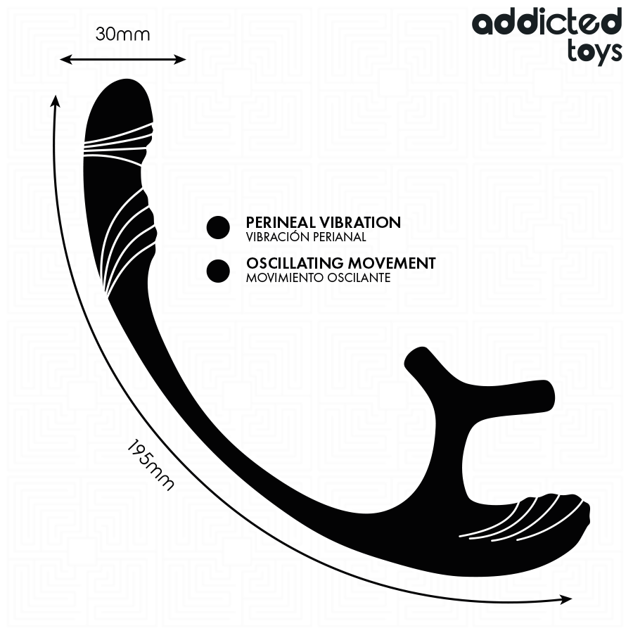 ADDICTED TOYS - ANAL PLUG WITH VIBRATION AND 360º WAVING AND TESTICLE STIMULATOR