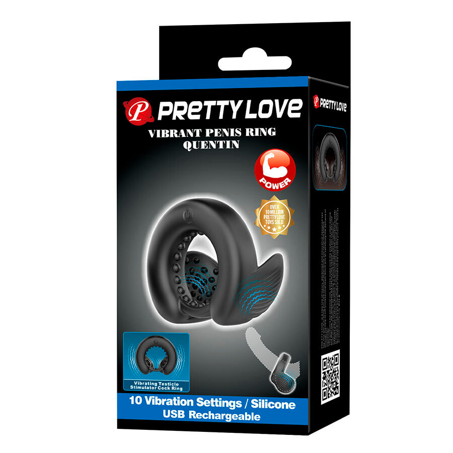 PRETTY LOVE - QUENTIN PENIS RING WITH TESTICULAR STIMULATOR