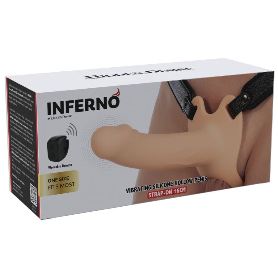 HIDDEN DESIRE - INFERNO VIBRATING PENIS SLEEVE STRAP-ON16 CM