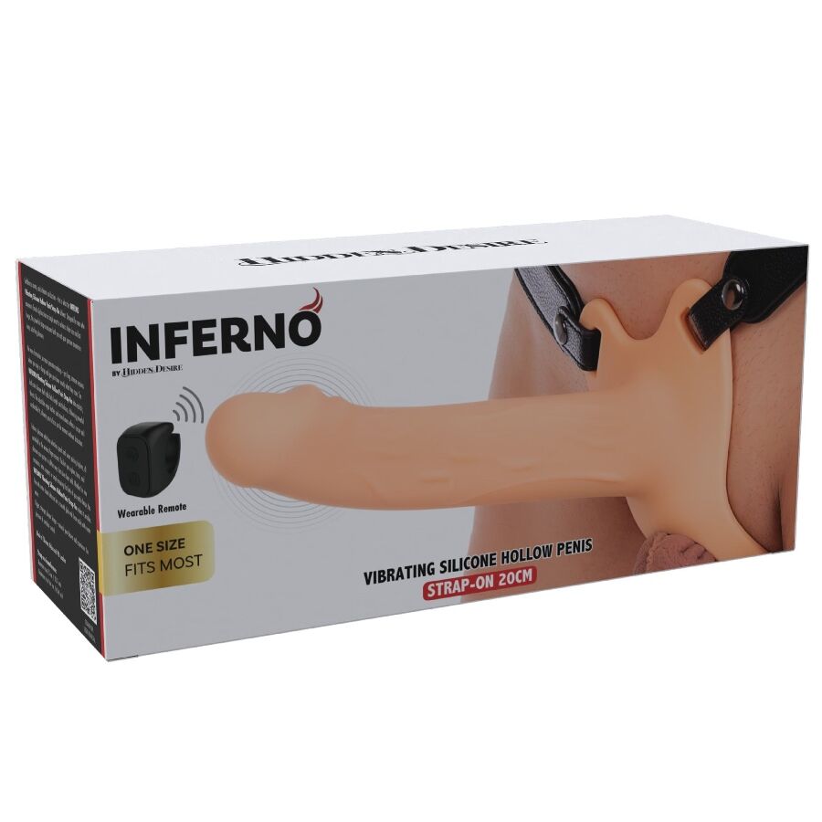 HIDDEN DESIRE - INFERNO VIBRATING PENIS SLEEVE STRAP-ON 20 CM
