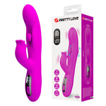 PRETTY LOVE - YALANDA RABBIT OSCILLATING VIBRATOR WITH LED DISPLAY PURPLE