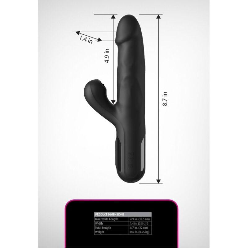 Fetish Fantasy Series Sonix Silicone Thruster Rabbit Vibrator Black