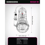 PDX ELITE - VIEWTUBE VAC XXL TRANSPARENT STROKER WITH SUCTION PUMP 27.3 CM