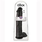 KING COCK - REALISTIC DILDO WITH TESTICLES 38 CM BLACK