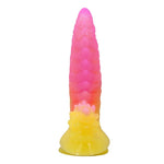 POWER MONSTERS - RIPPLIED MONSTER FANTASY DILDO WITH SUCTION CUP 22.5 CM Ø 5.5 CM PINK & YELLOW