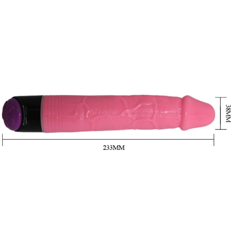 BAILE - COLORFUL SEX REALISTIC VIBRATOR PINK 23 CM