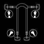 FETISH SUBMISSIVE - MASTER POSITION WITH 4 NOPRENE-LINED HANDCUFFS