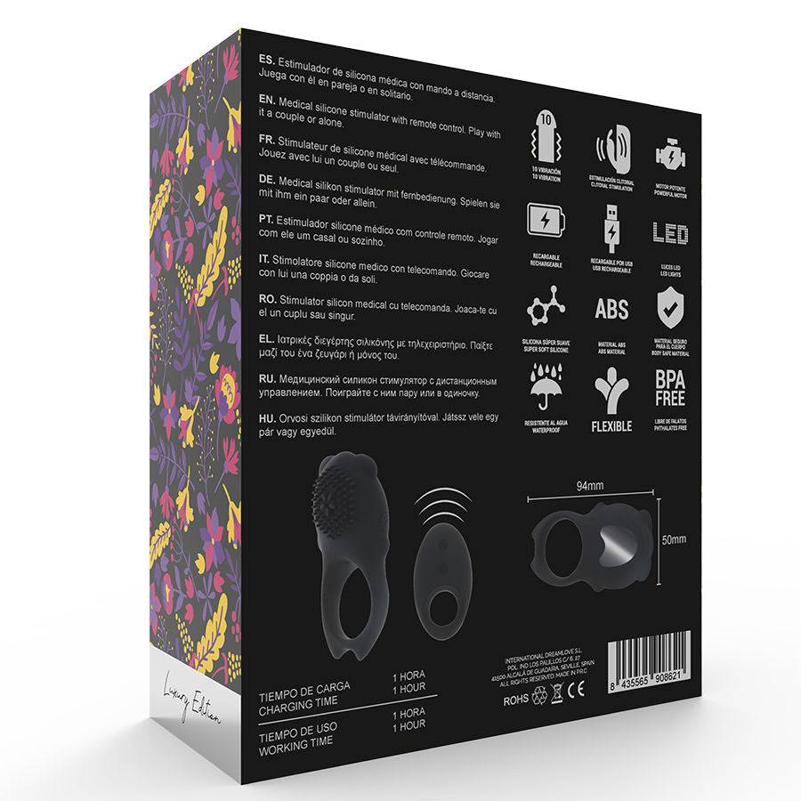 MIA- COLOSSEO COCK RING REMOTE CONTROL BLACK