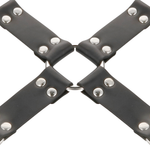 DARKNESS - LEATHER HANDCUFFS FOR FOOT AND HANDS BLACK