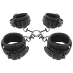 FETISH SUBMISSIVE - SET OF HAND AND ANKLE HANDCUFFS WITH NOPRENE LINING