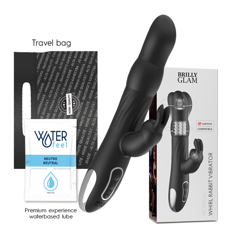 BRILLY GLAM - MOEBIUS RABBIT VIBRATOR & ROTATOR + WATCHME REMOTE CONTROL