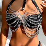 SUBBLIME - CHEST HARNESS WITH BIG RING CHAINS ONE SIZE