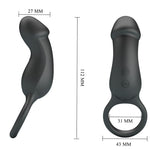 PRETTY LOVE - TRAE VIBRATING BLACK RING WITH STIMULATOR